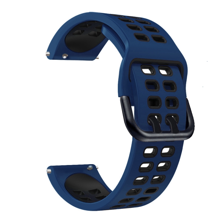 

For Garmin Venu 2 Plus 20mm Mixed-color Silicone Watch Band(Dark Blue Black)