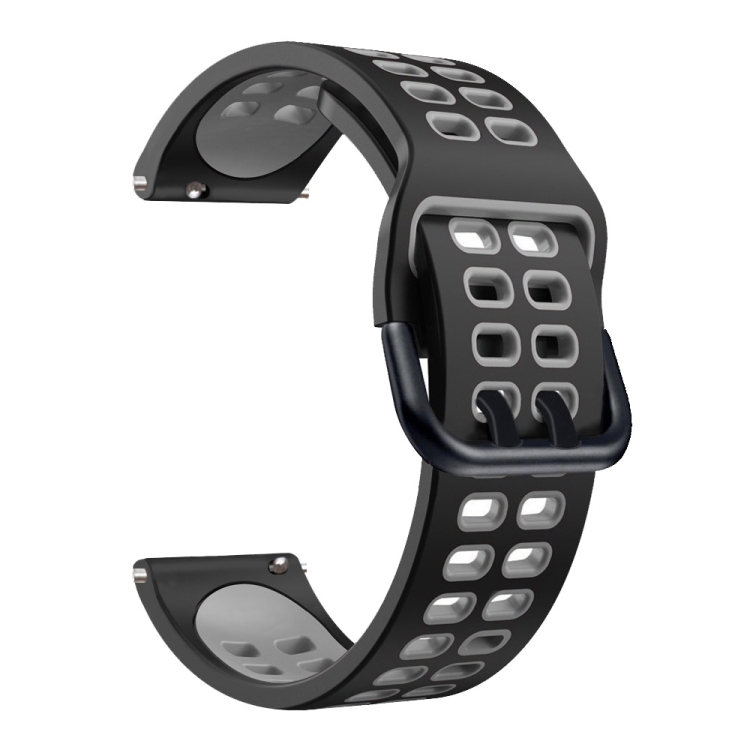 

For Garmin Move 3 20mm Mixed-color Silicone Watch Band(Black Grey)