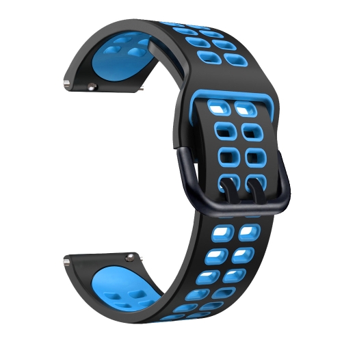 

For Garmin Vivoactive 3 20mm Mixed-color Silicone Watch Band(Black Blue)