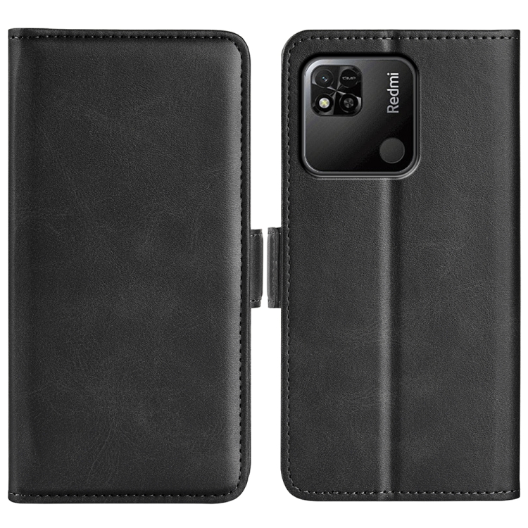 

For Xiaomi Redmi 10A Dual-side Magnetic Buckle Leather Phone Case(Black)