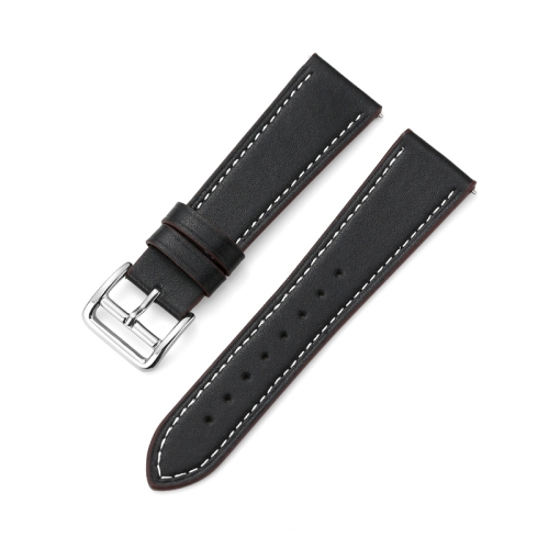 

For Huawe Watch GT Runner 22mm Supershift Contrast Pin Buckle Leather Watch Band(Black)