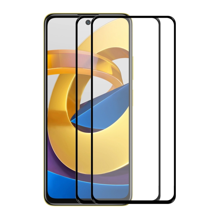 

2 PCS For Xiaomi Poco M4 Pro 5G ENKAY Full Glue 0.26mm 9H 2.5D Tempered Glass Full Film