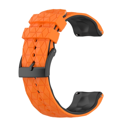 Para Suunto 9 Baro 24 mm correa de reloj de silicona de colores mixtos  (naranja +