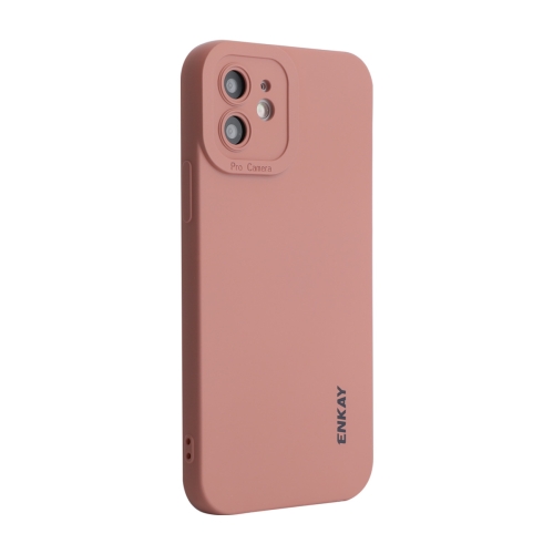 

For iPhone 12 ENKAY Liquid Silicone Phone Case(Pink)