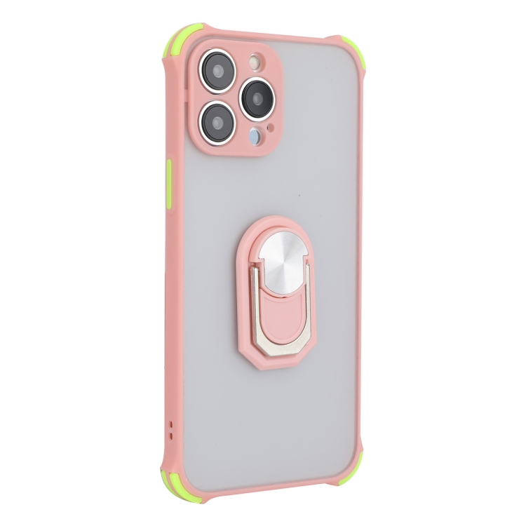 

ENKAY TPU + Frosted PC Case with Holder for iPhone 13 Pro(Pink)