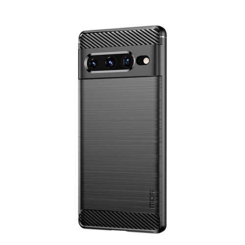 

For Google pixel 7 Pro 5G MOFI Gentleness Series Brushed Texture Carbon Fiber TPU Phone Case(Black)