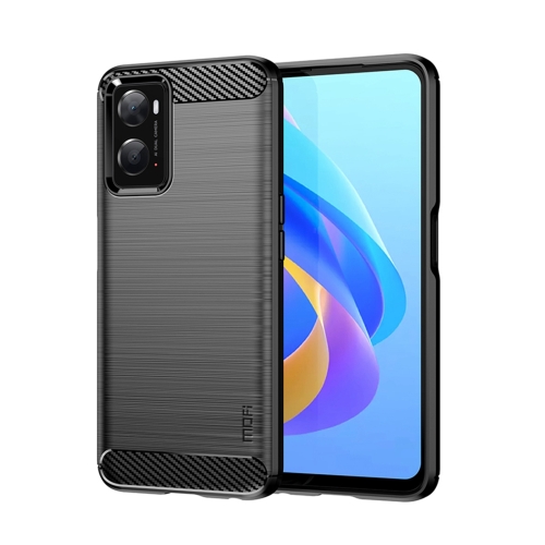 

For OPPO A36 / A76 / Realme 9i MOFI Gentleness Brushed Carbon Fiber Soft TPU Case(Black)