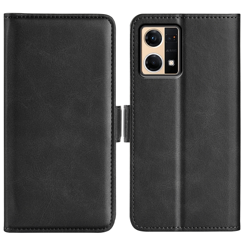 

For OPPO Reno7 4G / F21 Pro 4G Dual-side Magnetic Buckle Leather Phone Case(Black)