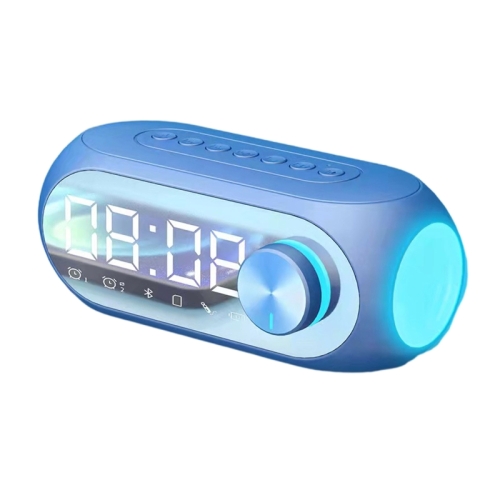 AEC S8 Alarm Clock Bluetooth Speakers with LED Light Support TF / FM(Blue)