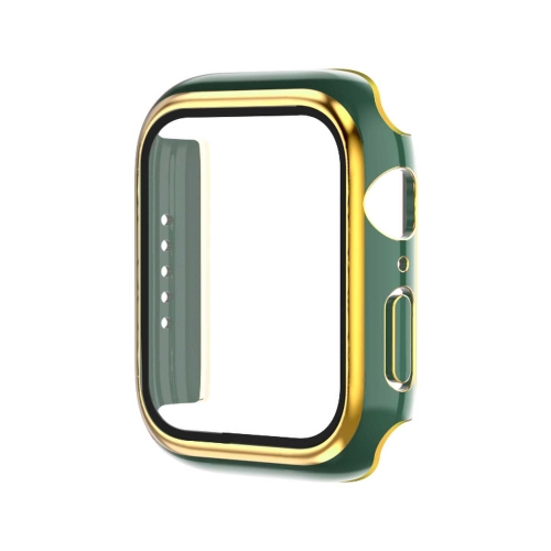 

Electroplating Two-color PC+Tempered Film Watch Case For Apple Watch Series 3/2/1 38mm(Green+Gold)