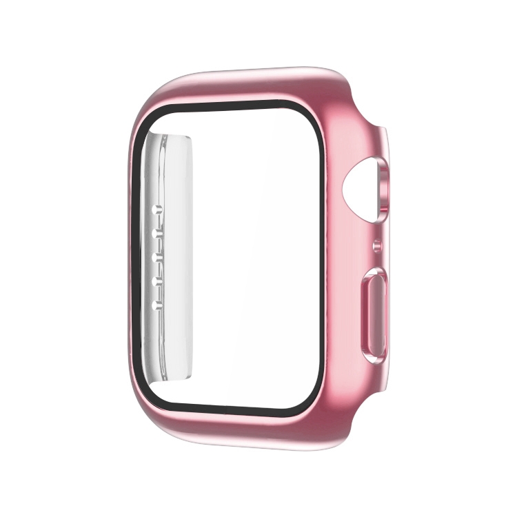 

Electroplating Monochrome PC+Tempered Film Watch Case For Apple Watch Series 9 / 8 / 7 45mm(Pink)
