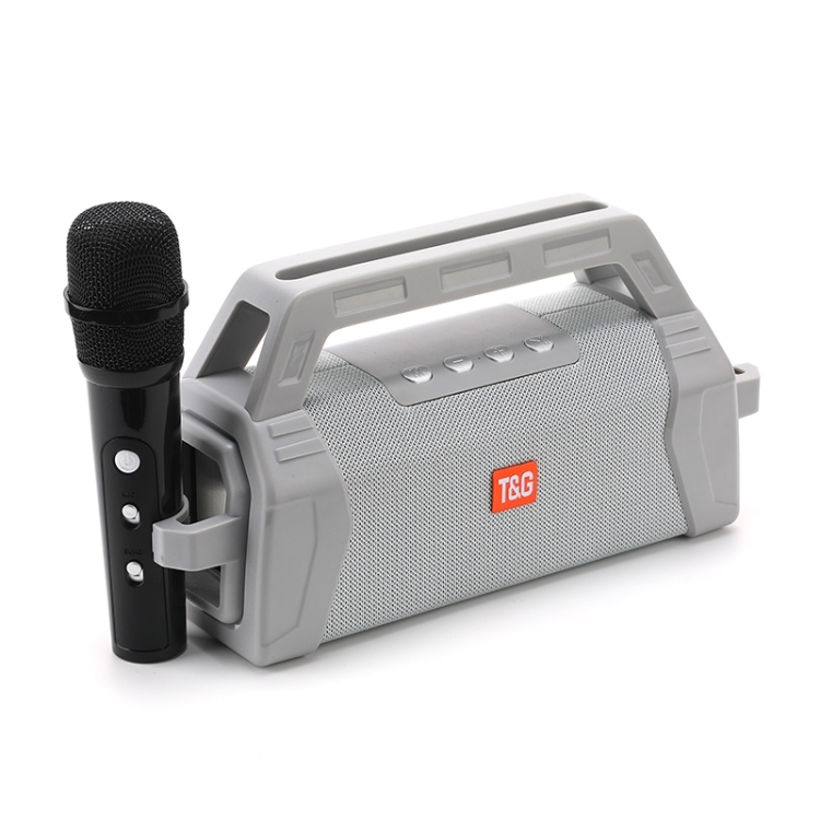 

T&G TG538 Portable Karaoke Wireless Bluetooth Speaker with Microphone(Gray)