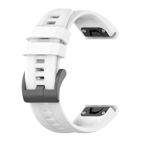 

For Garmin Fenix 6 Pro 22mm Silicone Solid Color Watch Band(White)