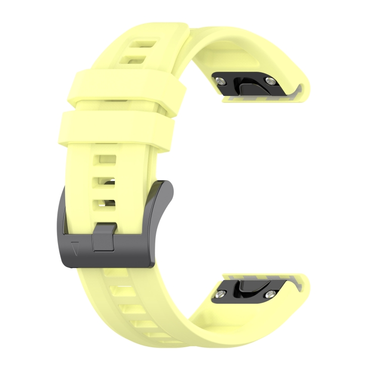 

For Garmin Fenix 5 22mm Silicone Solid Color Watch Band(Yellow)
