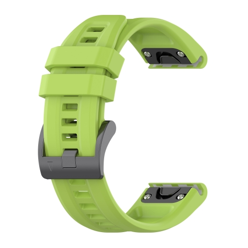

For Garmin Fenix 5 22mm Silicone Solid Color Watch Band(Lime Green)