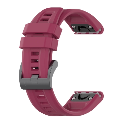 

For Garmin Fenix 7S 20mm Silicone Solid Color Watch Band(Burgundy)
