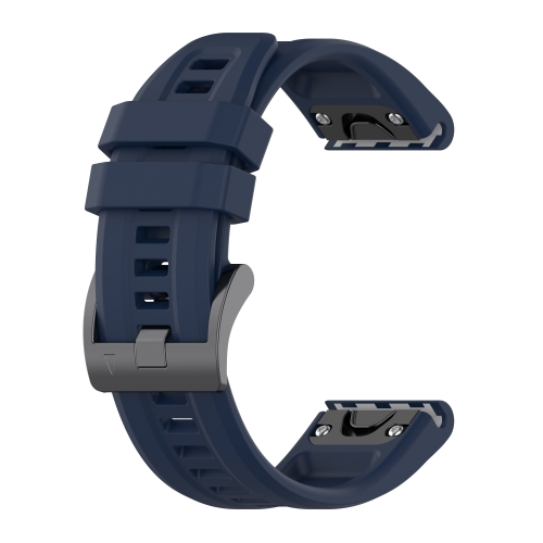 

For Garmin Fenix 6S Pro 20mm Silicone Solid Color Watch Band(Dark Blue)