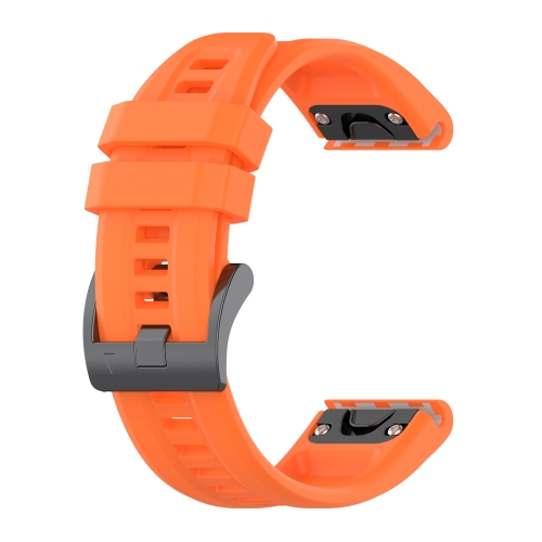 

For Garmin Fenix 5S 20mm Silicone Solid Color Watch Band(Orange)