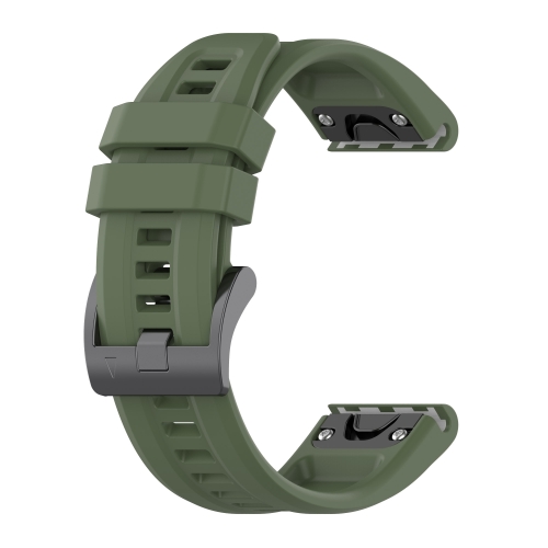 

For Garmin Fenix 7X Solar 26mm Silicone Sport Pure Color Watch Band(Dark Green)
