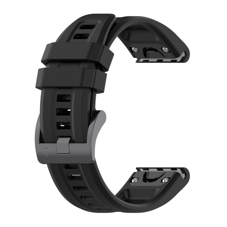 

For Garmin Fenix 7X Solar 26mm Silicone Sport Pure Color Watch Band(Black)