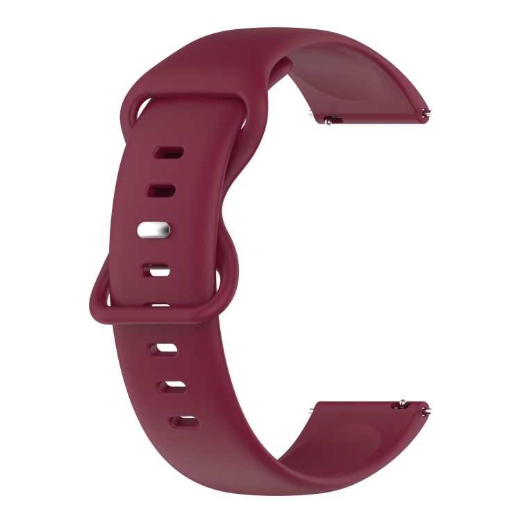 

For Amazfit Pace 22mm Silicone Solid Color Watch Band(Burgundy)