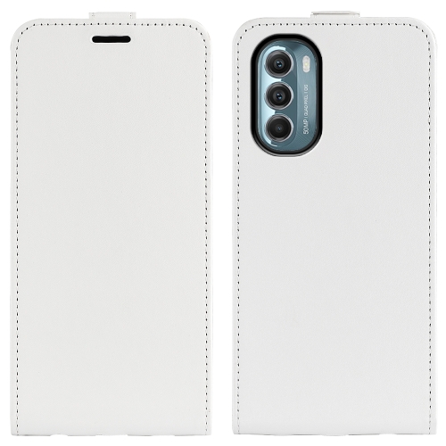 

For Motorola Moto G 5G 2022 R64 Texture Vertical Flip Leather Phone Case(White)