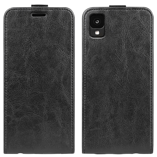

For TCL 30Z R64 Texture Single Vertical Flip Leather Phone Case(Black)