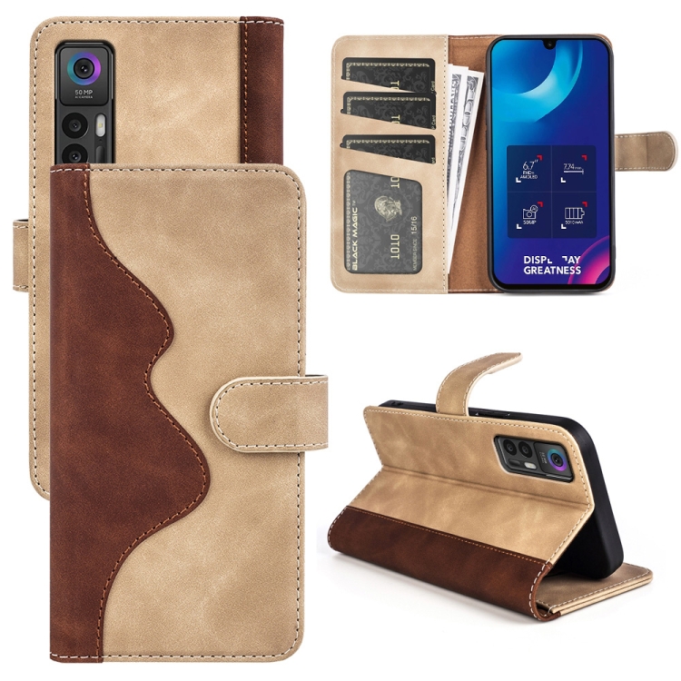 

For TCL 30 5G / 30 / 30+ Stitching Horizontal Flip Leather Phone Case(Yellow)