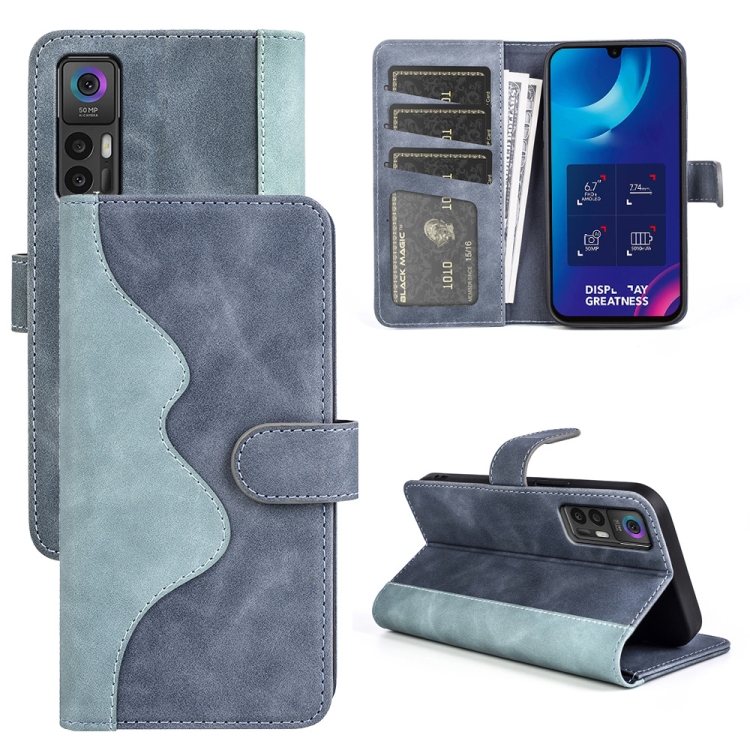 

For TCL 30 5G / 30 / 30+ Stitching Horizontal Flip Leather Phone Case(Blue)