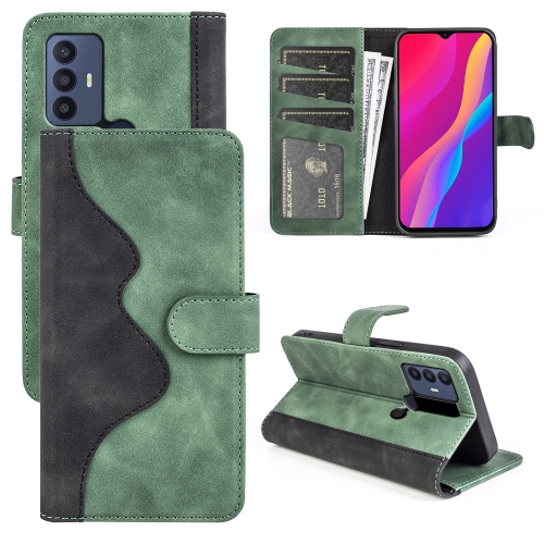 

For TCL 30 SE / 305 / 306 Stitching Horizontal Flip Leather Phone Case(Green)