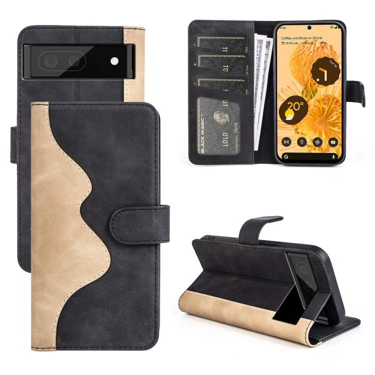 

For Google Pixel 7 Stitching Horizontal Flip Leather Phone Case(Black)