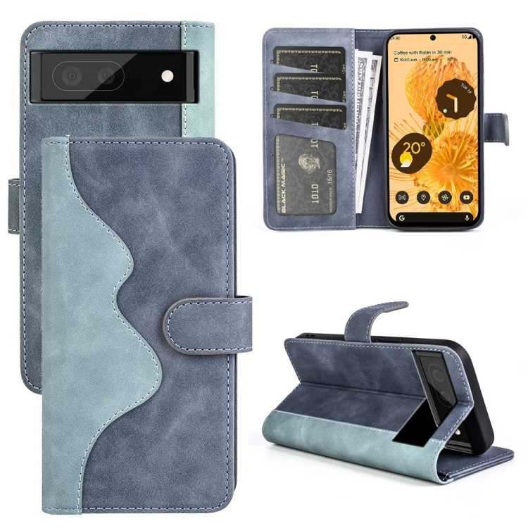

For Google Pixel 7 Stitching Horizontal Flip Leather Phone Case(Blue)