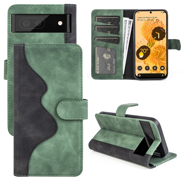 

For Google Pixel 7 Pro Stitching Horizontal Flip Leather Phone Case(Green)
