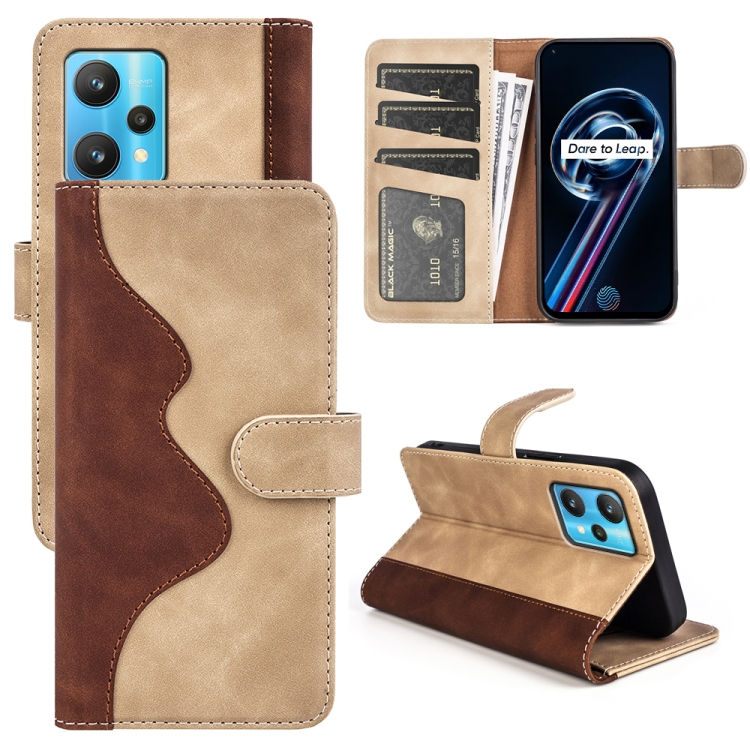

For OPPO Realme 9 Pro+ Stitching Horizontal Flip Leather Phone Case(Yellow)