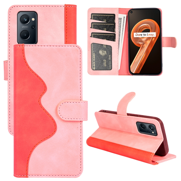 

For OPPO Realme 9i Stitching Horizontal Flip Leather Phone Case (Pink)