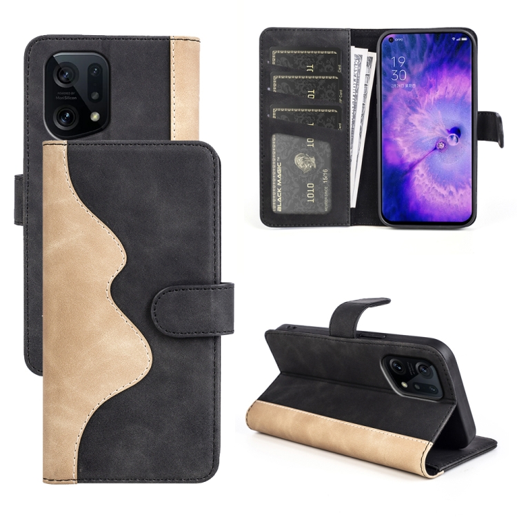 

For OPPO Find X5 Stitching Horizontal Flip Leather Phone Case(Black)