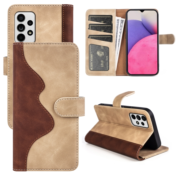 

For Samsung Galaxy A33 5G Stitching Horizontal Flip Leather Phone Case(Yellow)