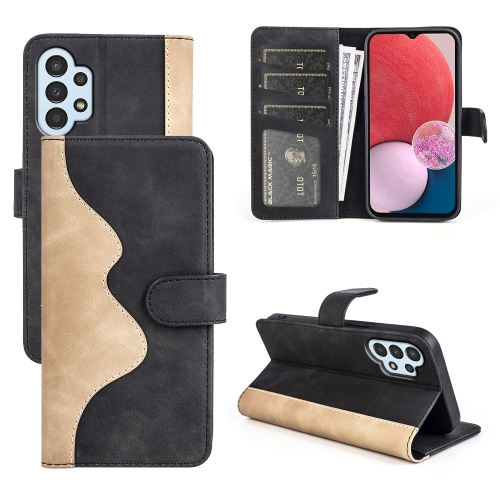 

For Samsung Galaxy A13 4G Stitching Horizontal Flip Leather Phone Case(Black)