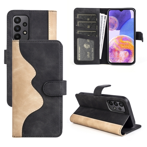 

For Samsung Galaxy A23 5G Stitching Horizontal Flip Leather Phone Case(Black)