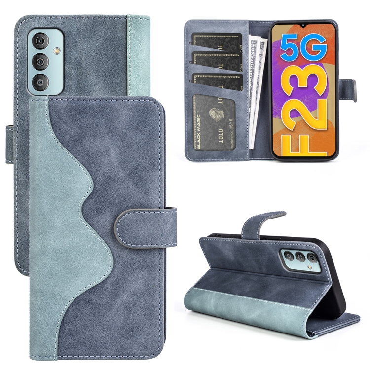 

For Samsung Galaxy M23 5G / F23 5G Stitching Horizontal Flip Leather Phone Case(Blue)