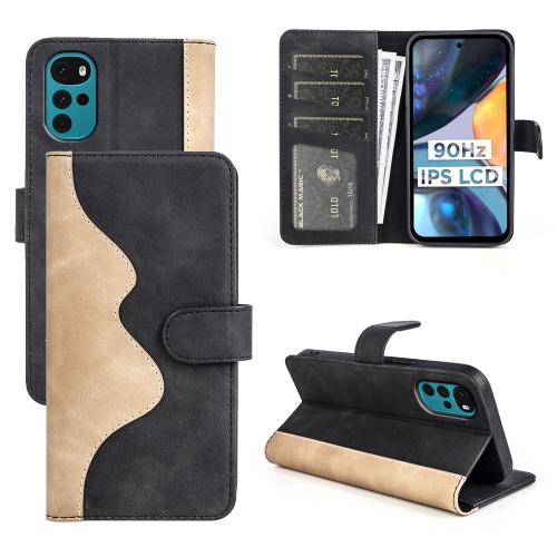 

For Motorola Moto G22 4G Stitching Horizontal Flip Leather Phone Case(Black)