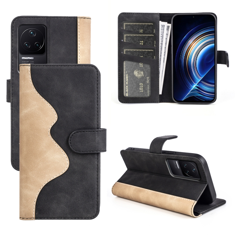 

For Xiaomi Redmi K50 Stitching Horizontal Flip Leather Phone Case(Black)