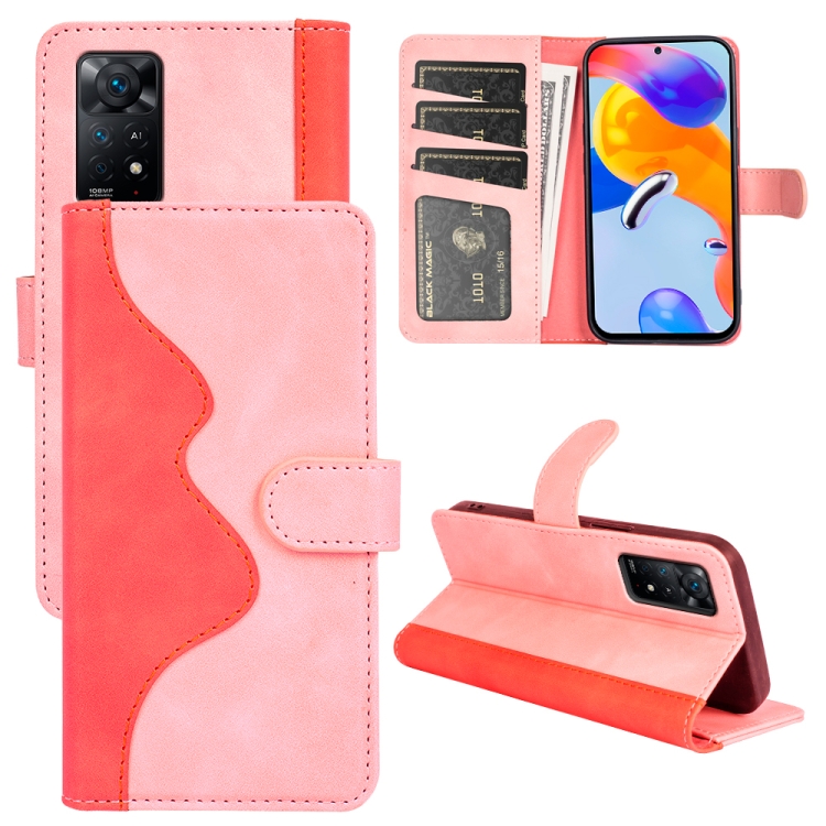

For Xiaomi Redmi Note 11 Pro 5G Global / 4G Stitching Horizontal Flip Leather Phone Case (Pink)