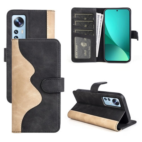 

For Xiaomi 12 Pro Stitching Horizontal Flip Leather Phone Case(Black)