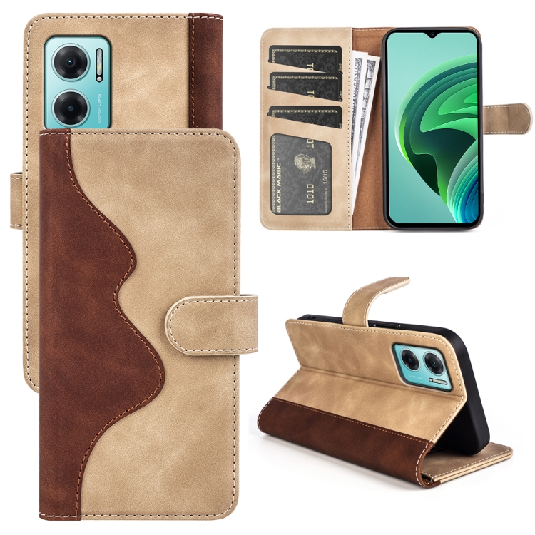 

For Xiaomi Redmi Note 11E / Redmi 10 5G Stitching Horizontal Flip Leather Phone Case(Yellow)