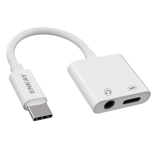 

ENKAY ENK-AT106 USB-C / Type-C to 3.5mm Audio + Type-C Headphone & Charging Adapter Data Cable