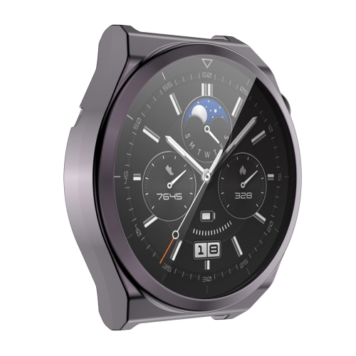 

For Huawei Watch GT 3 Pro 46mm ENKAY Full Coverage Electroplated Soft TPU Case with Screen Protection(Grey)