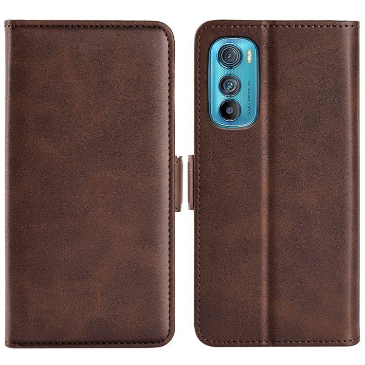 

For Motorola Moto Edge 30 5G Dual-side Magnetic Buckle Horizontal Flip Leather Phone Case(Brown)