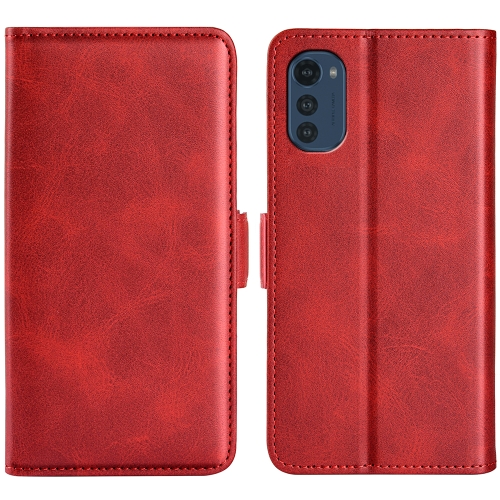 

For Motorola Moto E32 4G Dual-side Magnetic Buckle Horizontal Flip Leather Phone Case(Red)