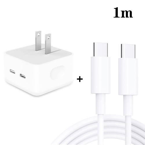 

SDC-40W Dual PD USB-C / Type-C Ports Charger with 1m Type-C to Type-C Data Cable, US Plug